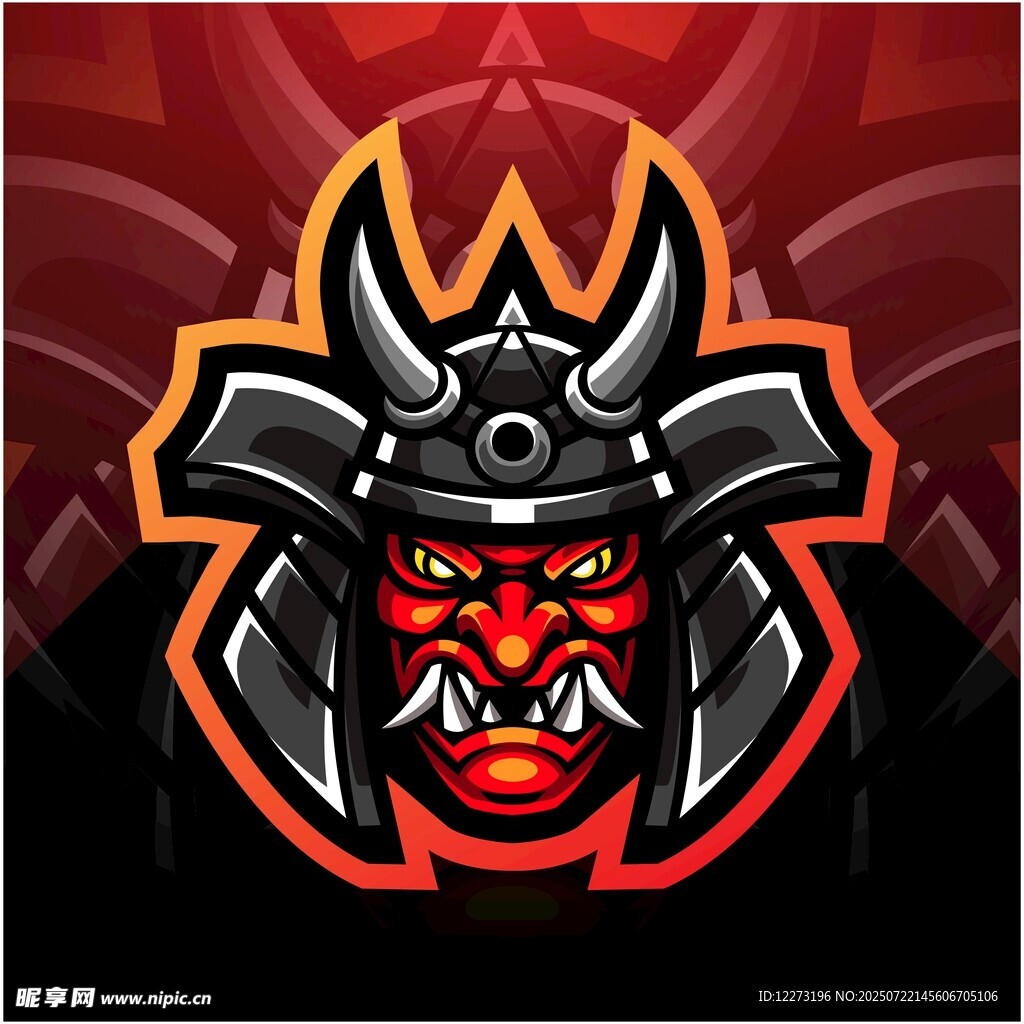 武士面具标志设计