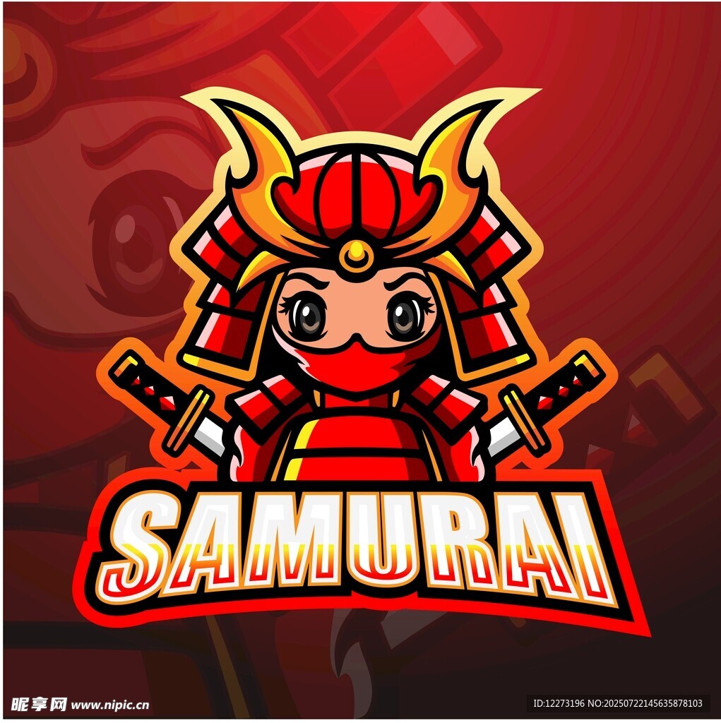 可爱武士卡通形象