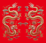 双龙戏珠刺绣图案