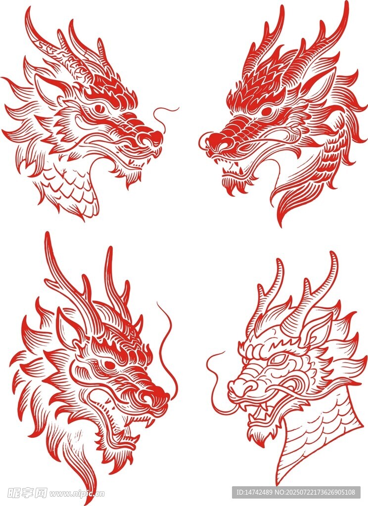 矢量龙头图案