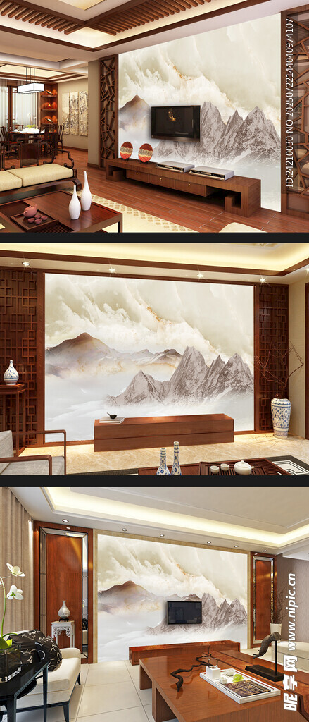 新中式背景墙