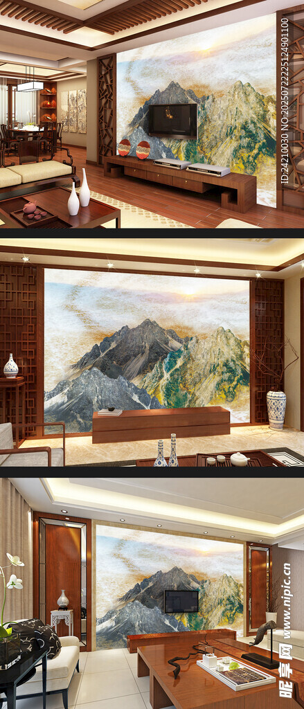 新中式背景墙