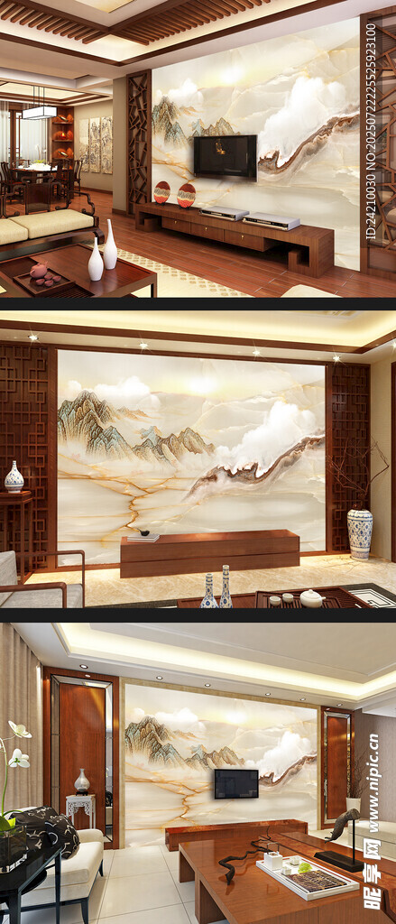 新中式背景墙