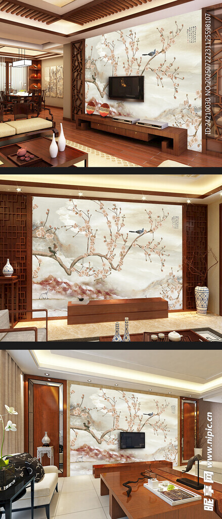 新中式背景墙