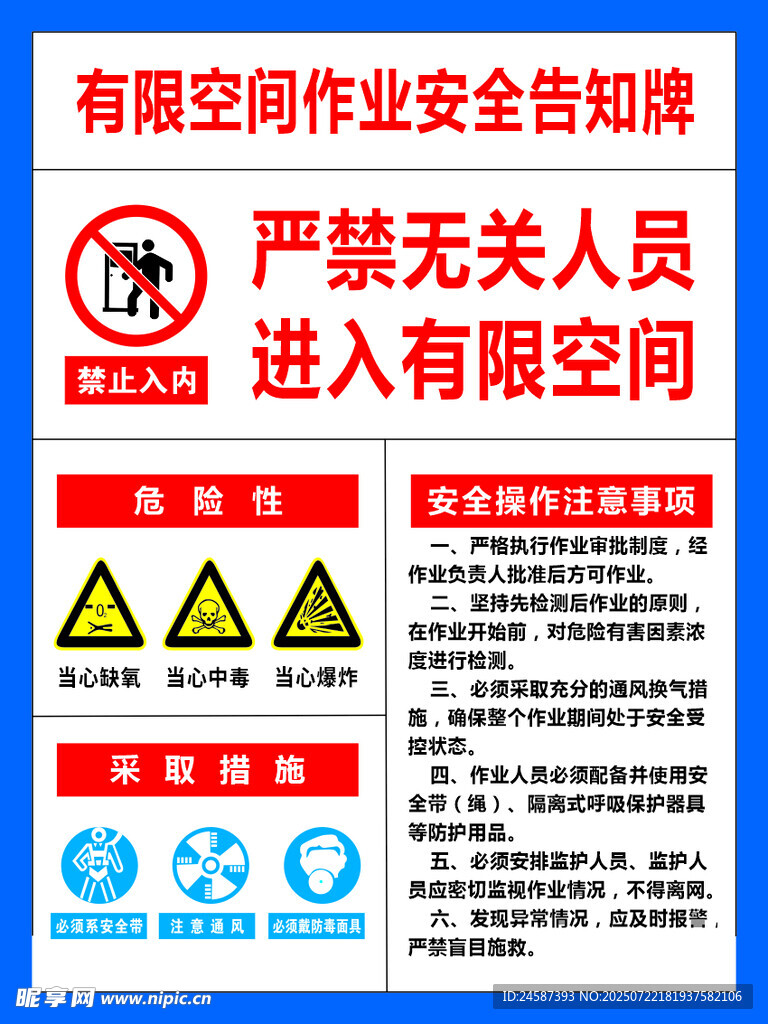 有限空间作业安全告知牌