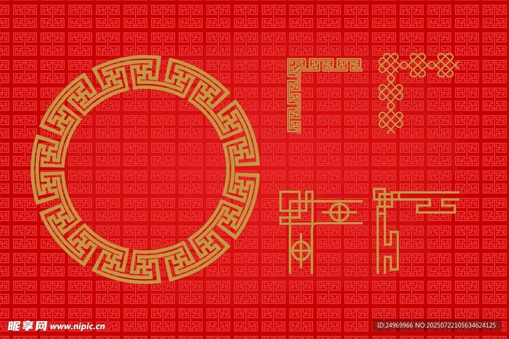 红色背景上的字母图案
