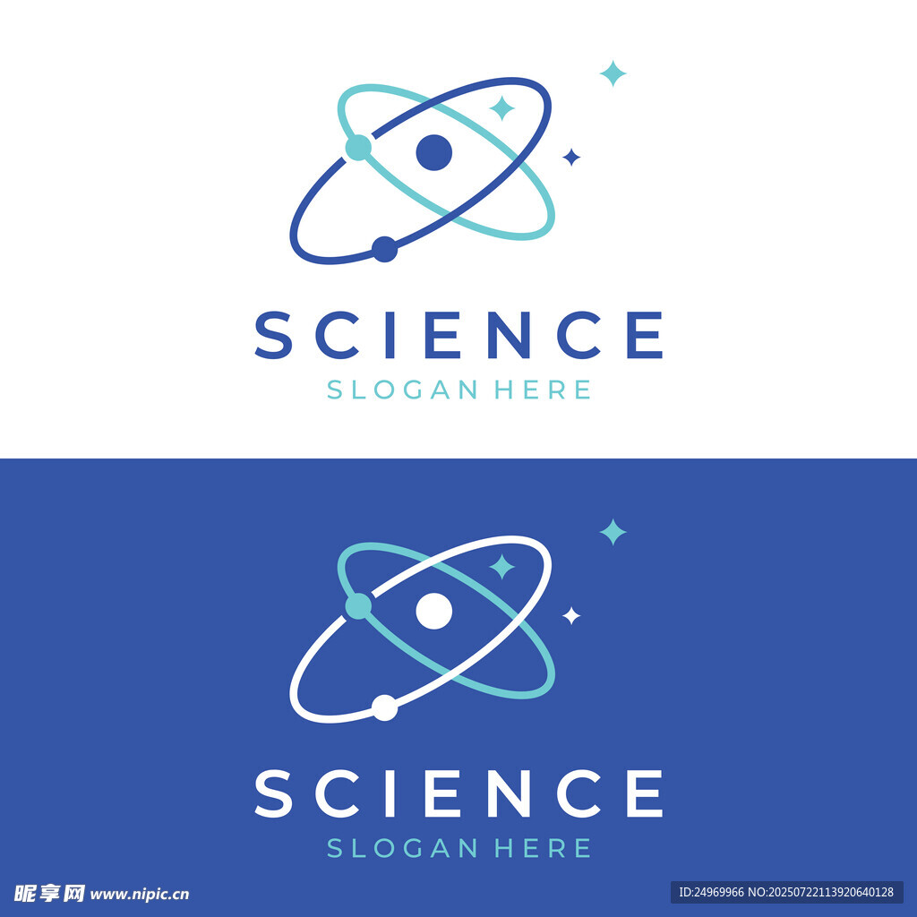 科学主题简约标志设计