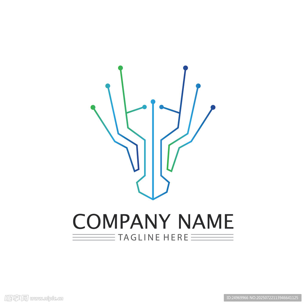 科技感线条公司标志设计