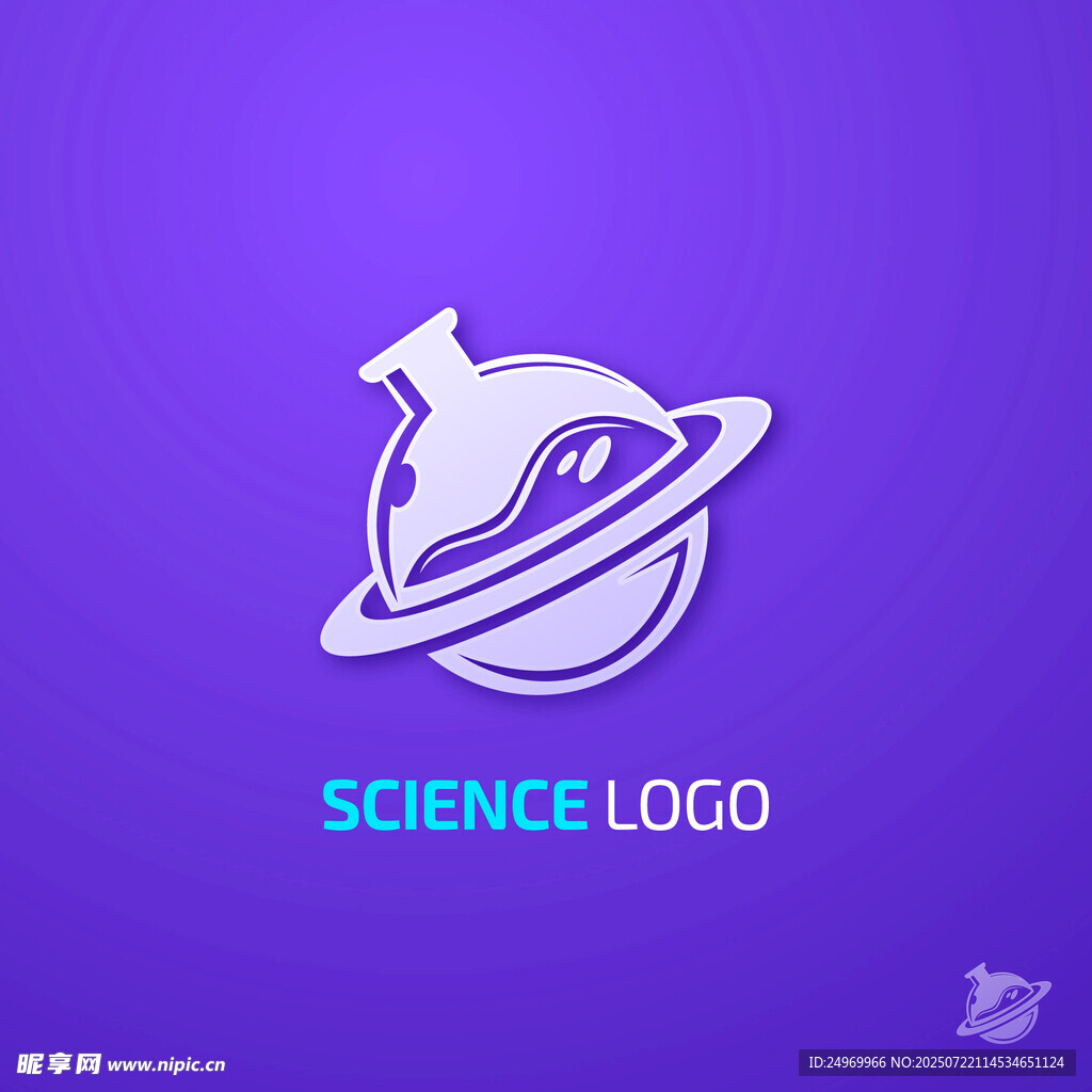 科学主题星球标志设计