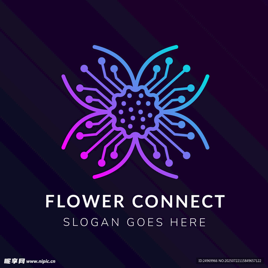 花之连接标志设计