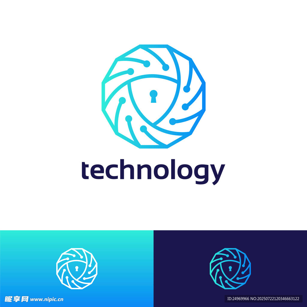 科技感螺旋形logo设计