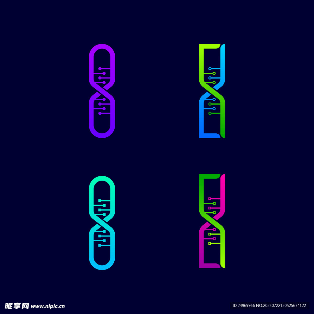 多彩DNA双螺旋图标