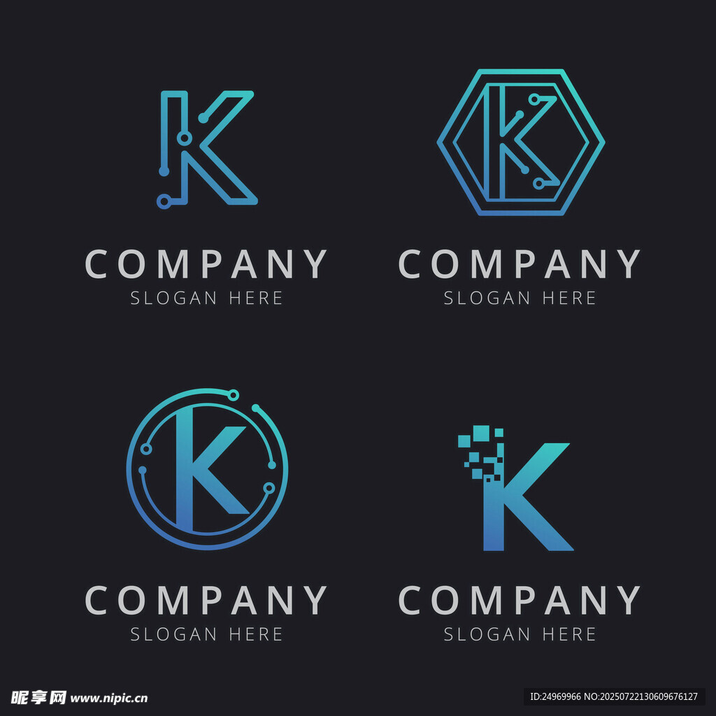 K字母创意公司标志设计