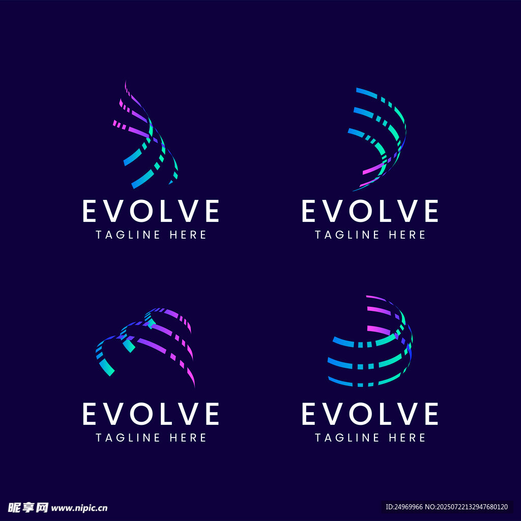 多彩EVOLVE标志设计