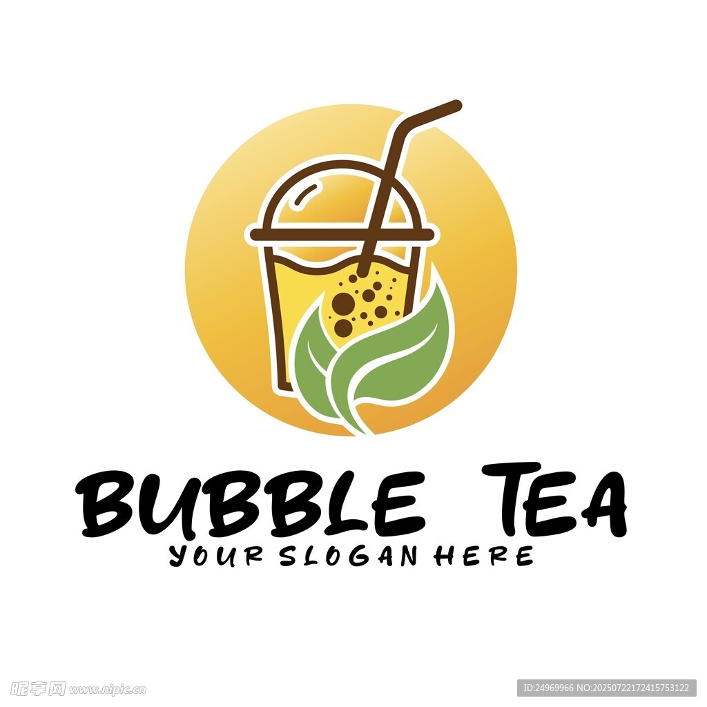 泡泡茶标志设计