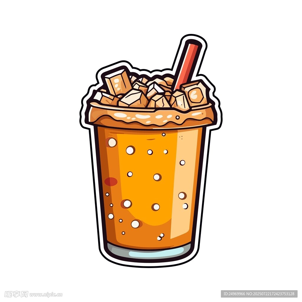 卡通风格冰饮插画