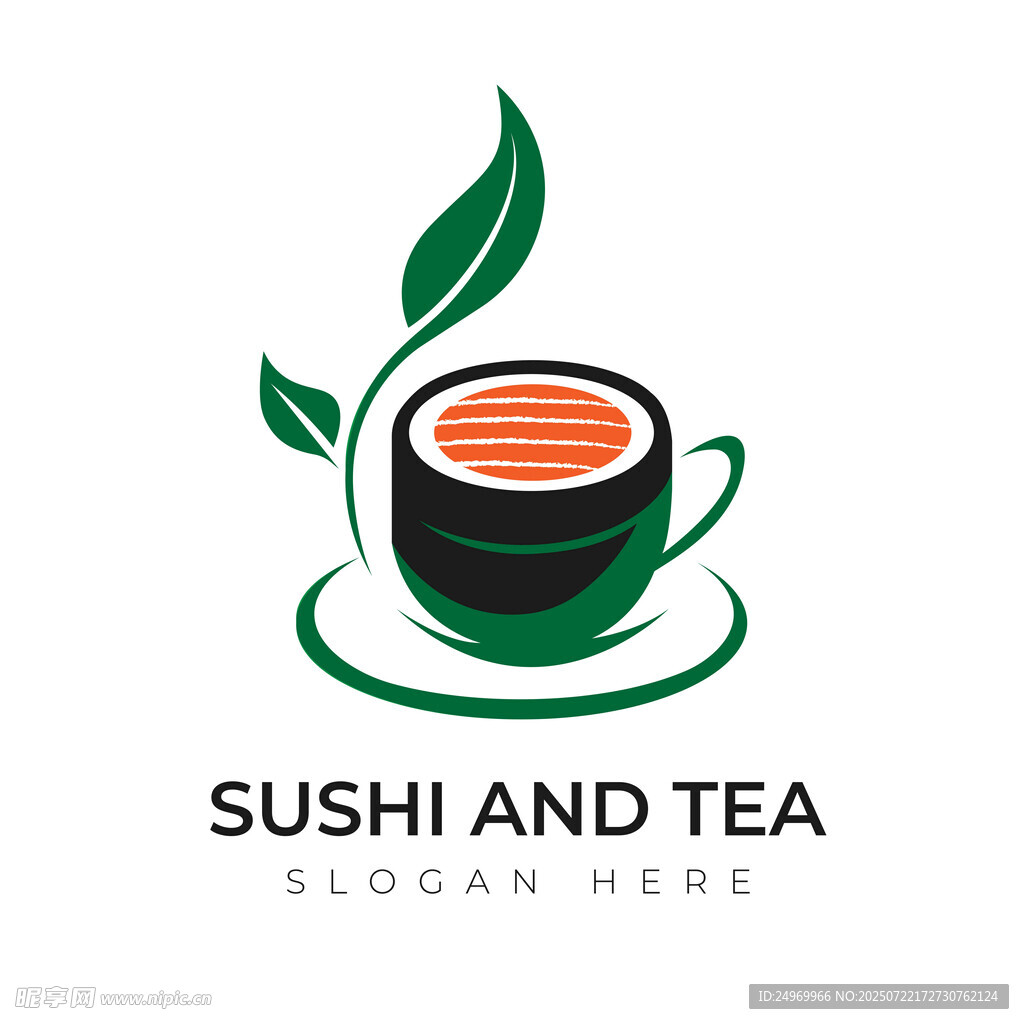 寿司与茶标志设计