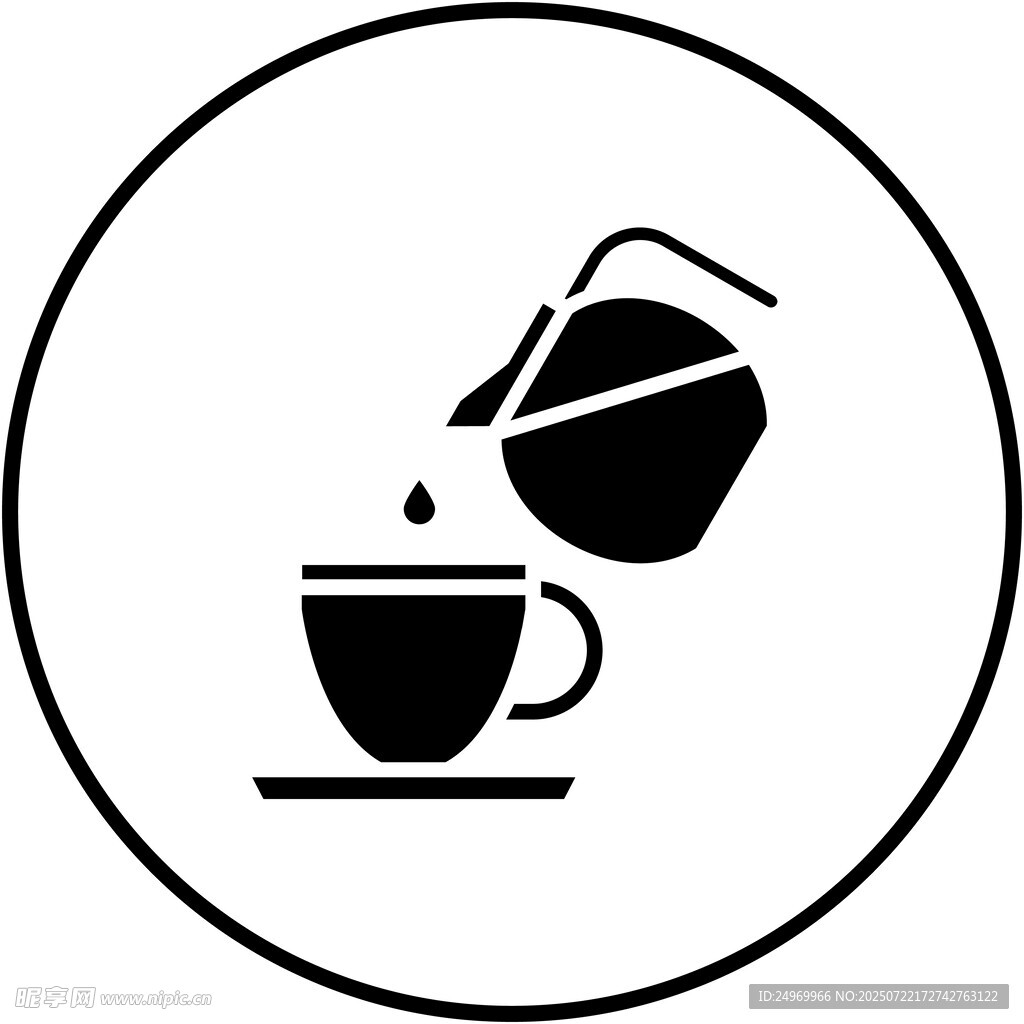 茶壶倒咖啡图标