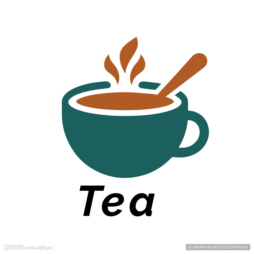 简约茶杯茶饮图标设计