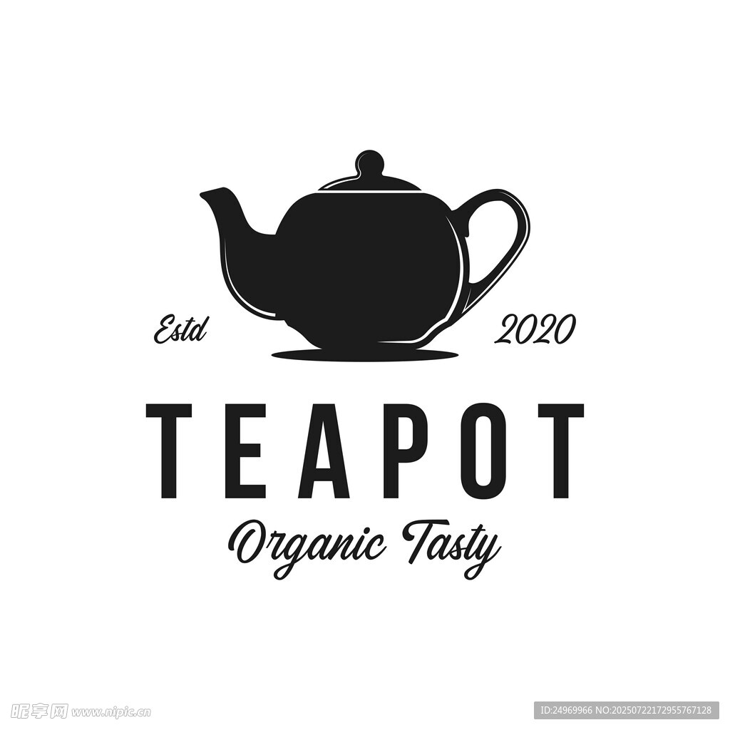 简约茶壶标志设计