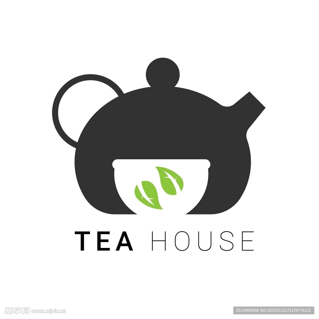 简约风茶馆标志设计