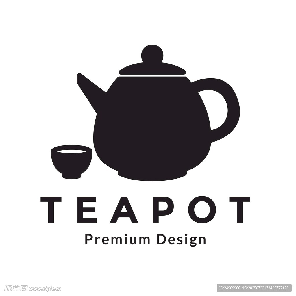 简约茶壶标志设计