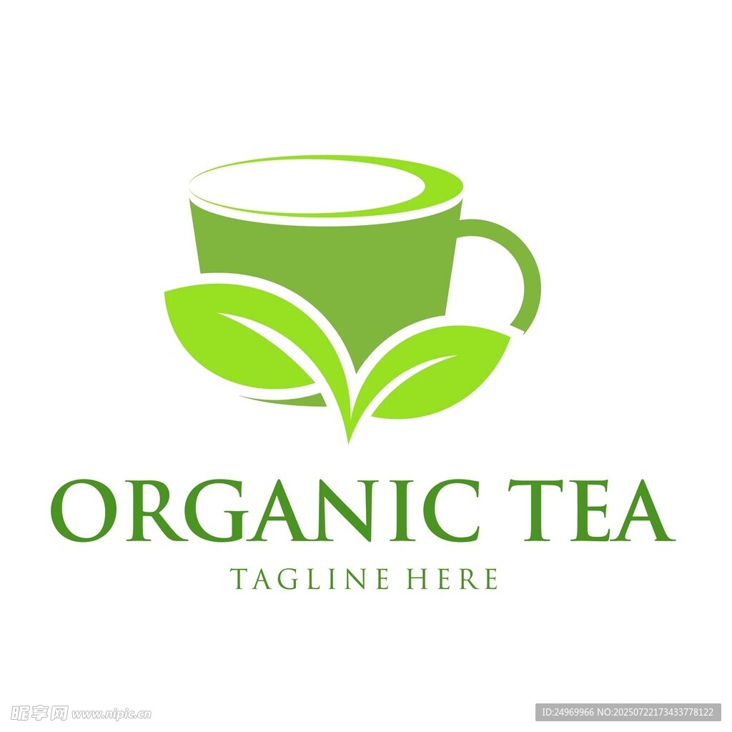 有机茶杯标志设计