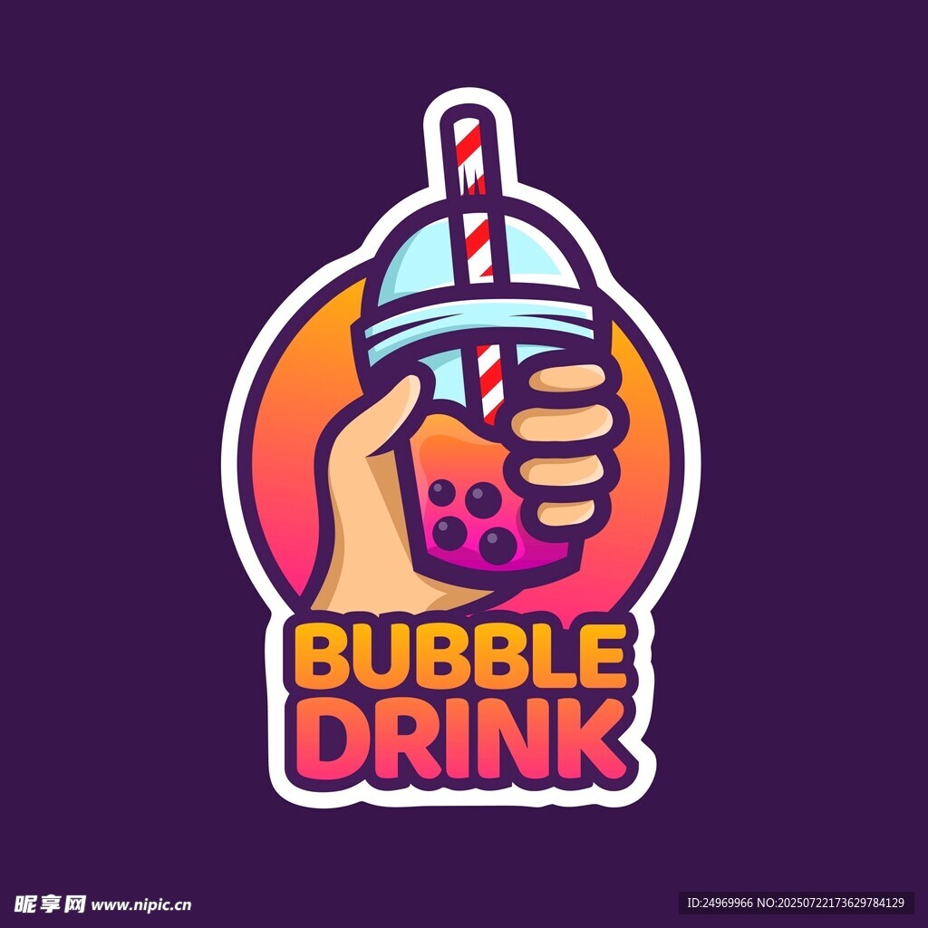 手持泡泡饮标志设计