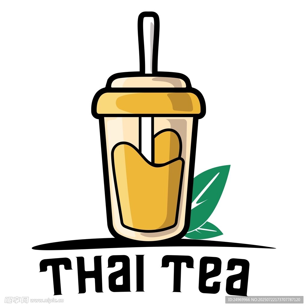 泰式奶茶插画图标