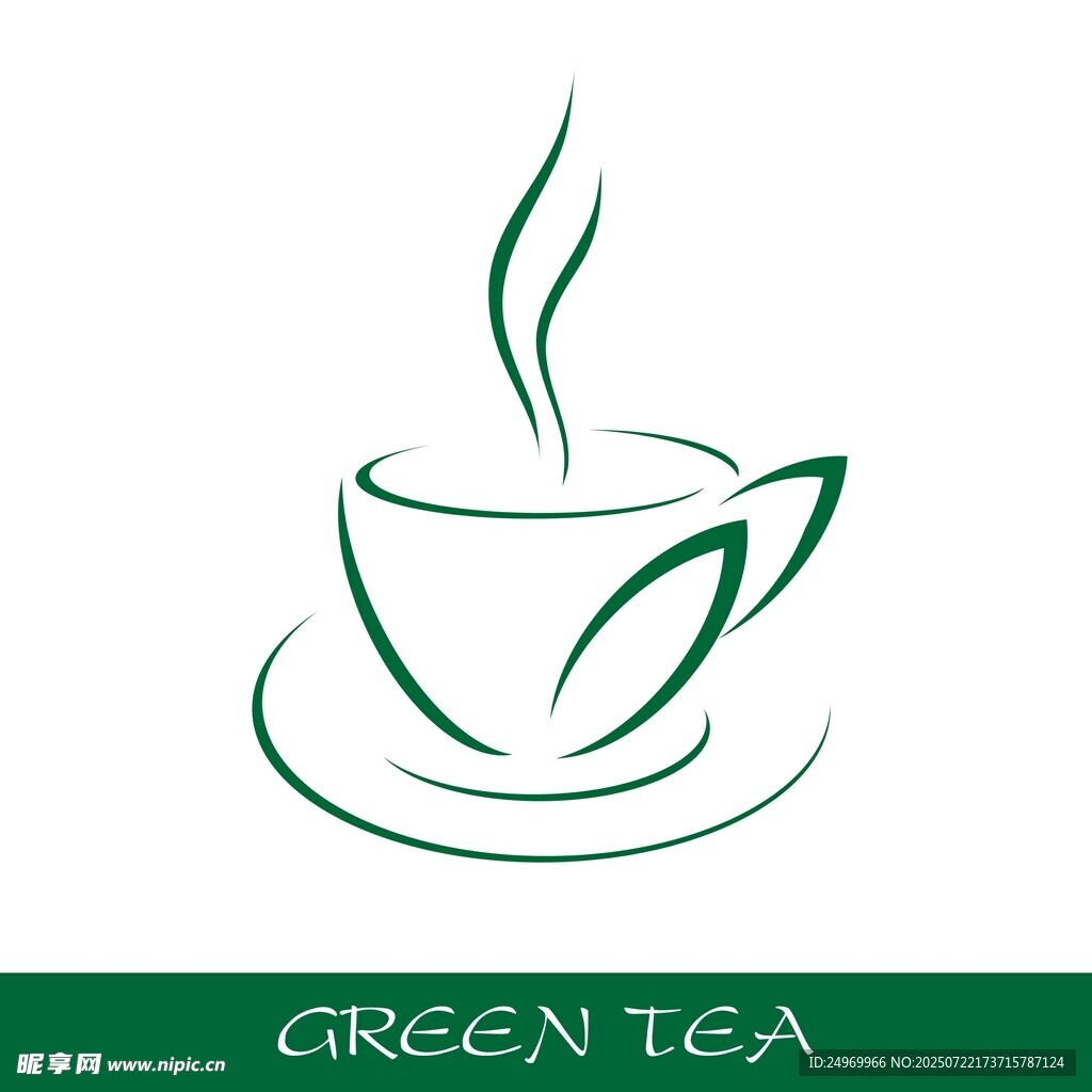 绿茶杯标志设计