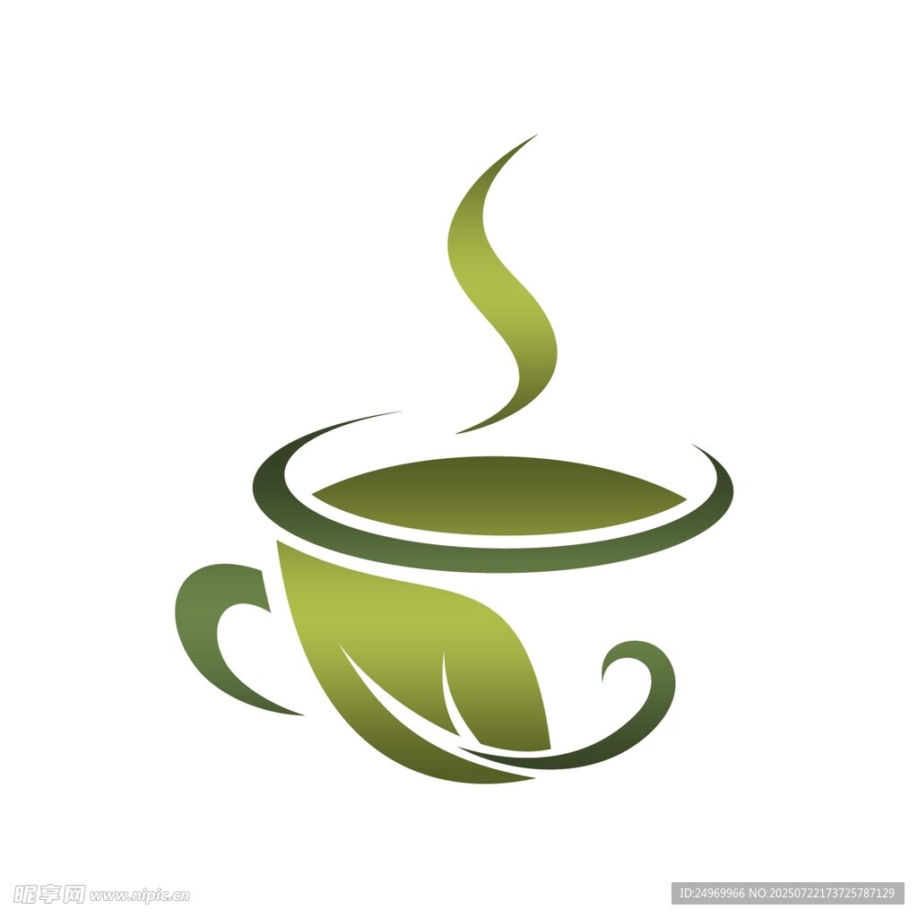 绿叶茶杯标志设计