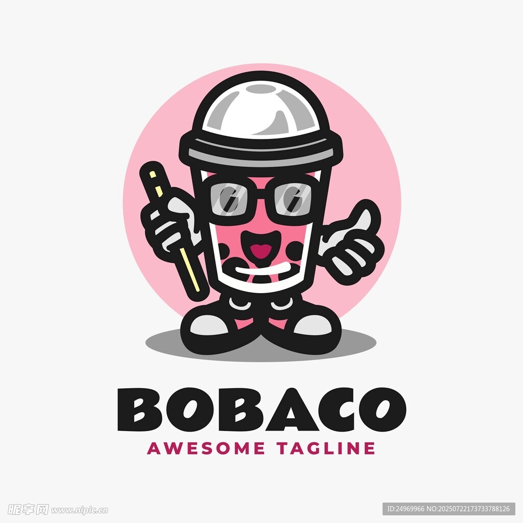 可爱BOBACO奶茶品牌形象