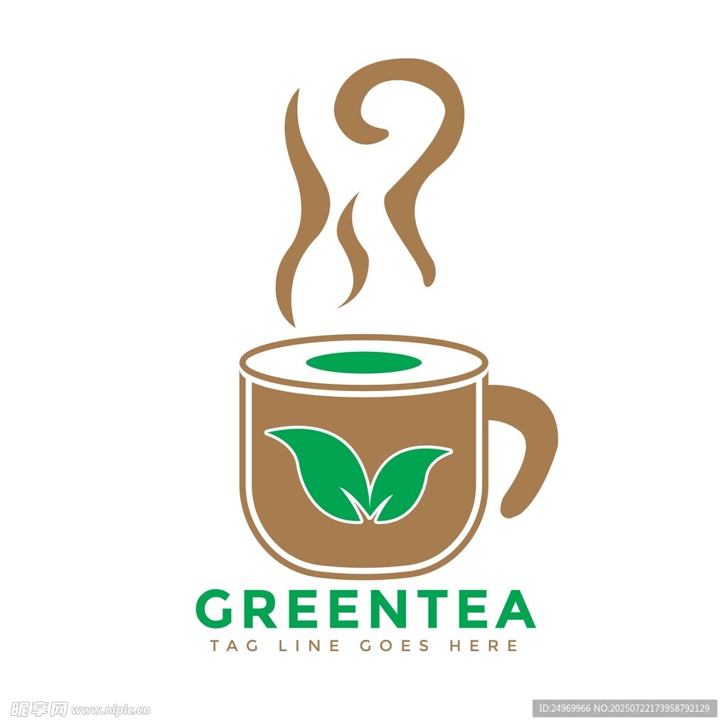 绿茶杯标志设计