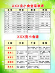 XXX完小食堂菜谱表