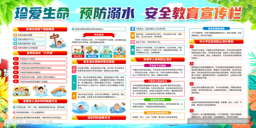 防溺水知识宣传海报