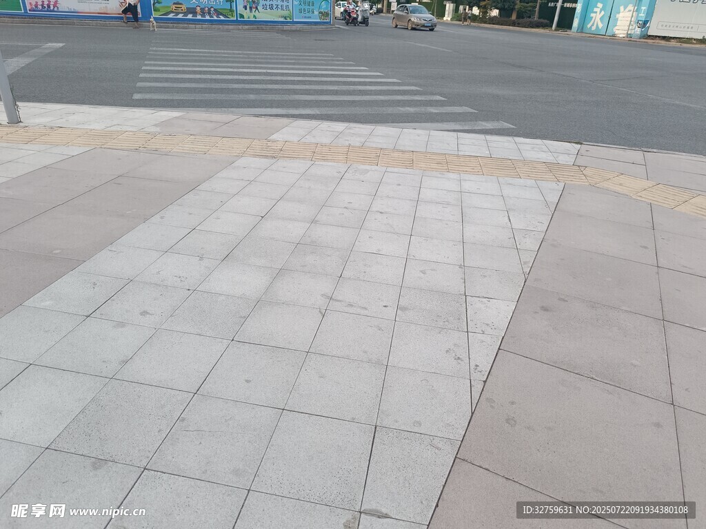 城市街道的铺砖路面
