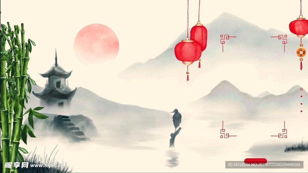 水墨山水间的中式意境