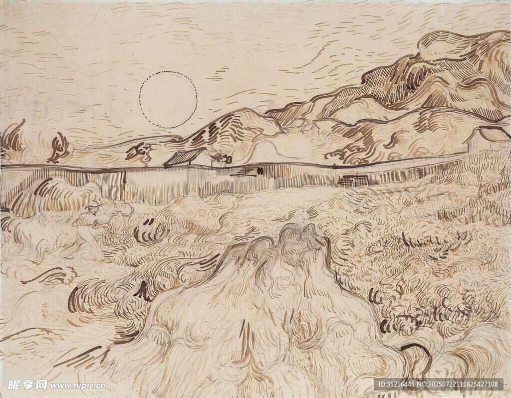 古代山水人物场景画作