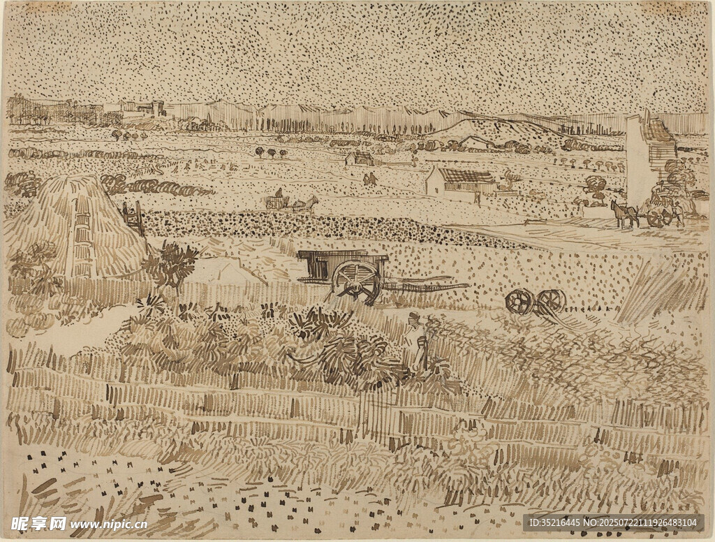 古代田园风光画作