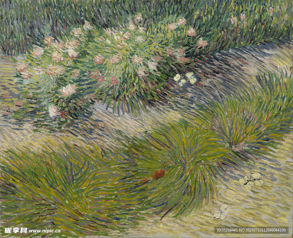 梵高风格花草风景油画