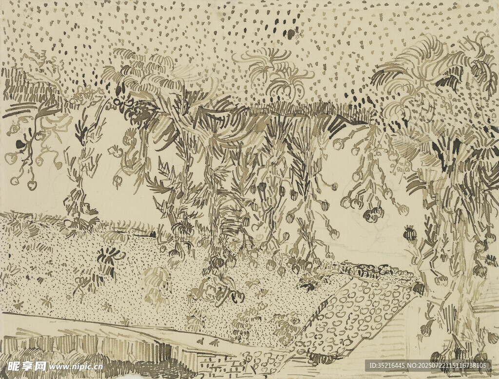 古代山水田园画作场景