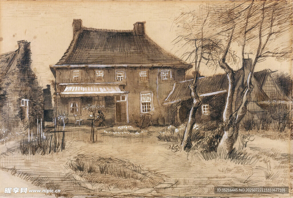 乡村小屋冬日景象