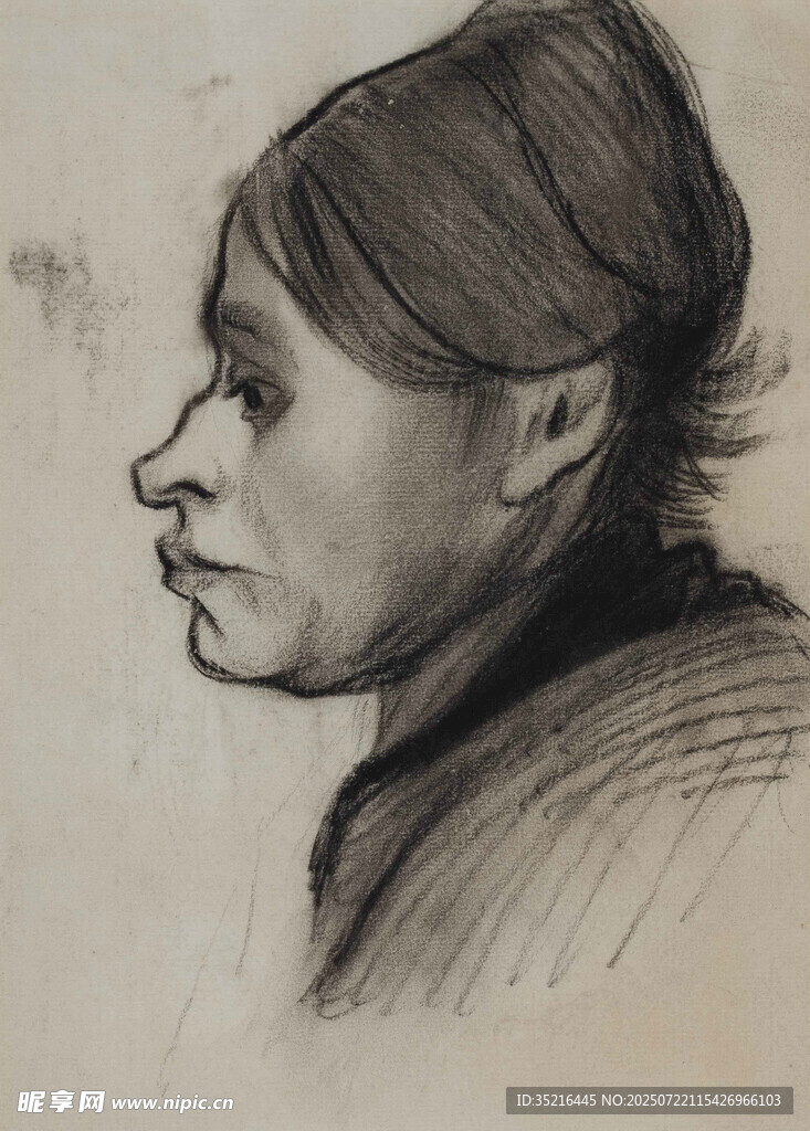 人物侧面素描头像