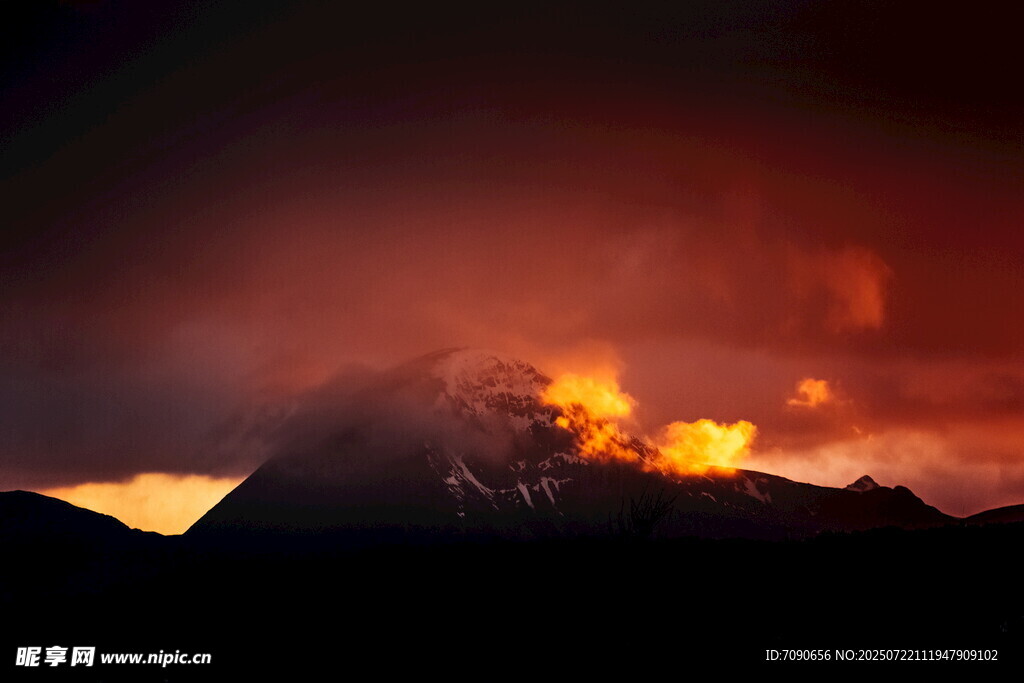 火山喷发瞬间壮丽景观