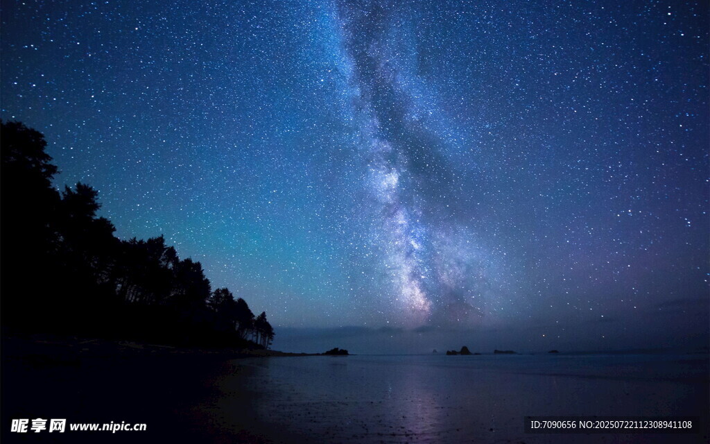 海边璀璨星空美景