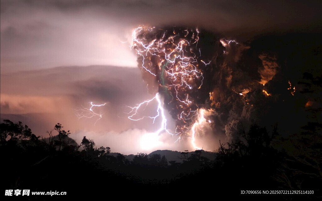 壮观火山喷发景象