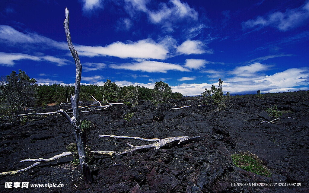 荒凉火山地貌景观