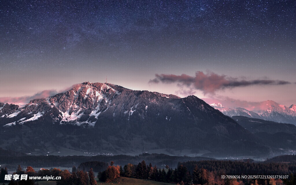 雪山星空下的壮丽美景