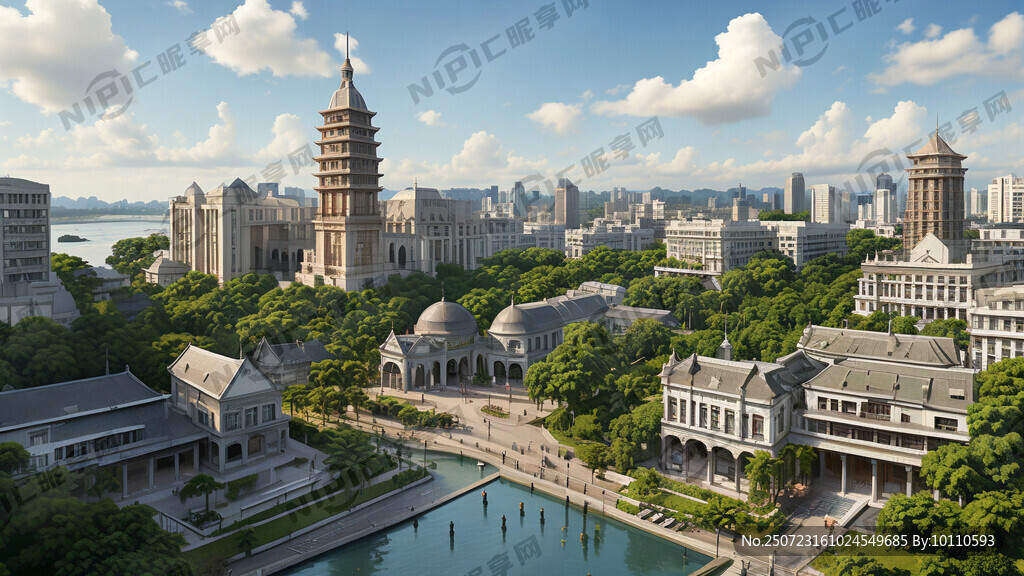 画一幅海口标志性建筑风景图要求