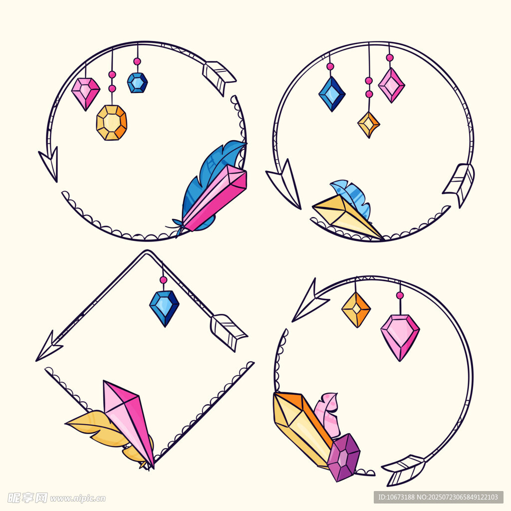 手绘梦幻珠宝饰品设计图